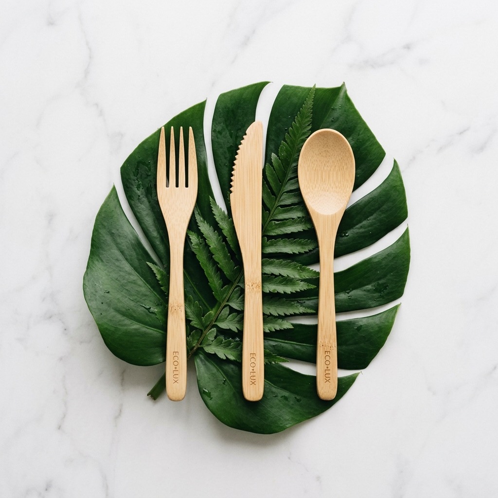Bamboo cutlery set