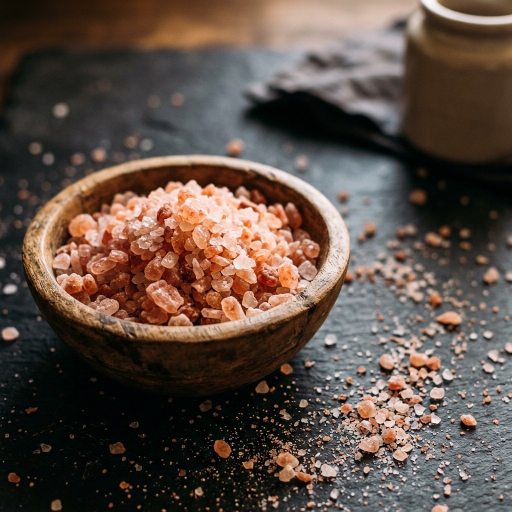 Himalayan pink salt crystals